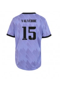 Real Madrid Federico Valverde #15 Voetbaltruitje Uit tenue Dames 2022-23 Korte Mouw